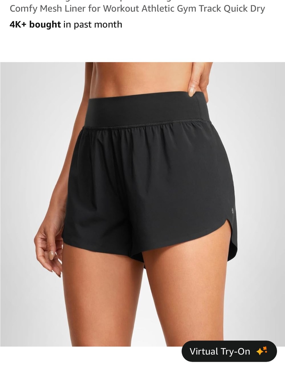 CRZ YOGA High Waisted Split Running Shorts for Women 3" - Picture 7 of 14